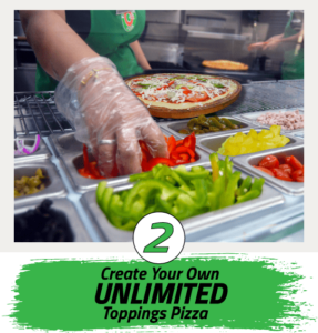 Create your own unlimited toppings pizza